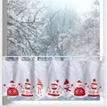 Scheibengardine Weihnachten Deko Gardine Winter Fensterdeko Schneemann Typ651