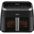 Midea MAD85000ADK Heißluftfritteuse 8,5 l, 2200 W, 9 Programme, HeatXpress, digitales Display, schwarz - Schwarz/Silber