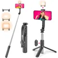 Selfie Stick, Statif, led, rotabile, con telecomando, smartphone, portatile