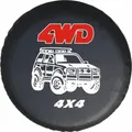 LITTOU Universelle Passform Reserveradabdeckung, schwarz 4WD 4x4 (4WD 4X4, 17" for Diameter 31''-33'')