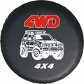 Universelle Passform Reserveradabdeckung, schwarz 4WD 4x4 4WD 4X4, 17" for Di...