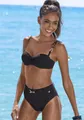 Highwaist-Bikini-Hose "Yves", mit edlen Zieraccessoire, Gr. 36 - N-Gr, schwarz N-Gr