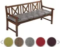 sunnypillow Bankauflage Stuhlkissen Bankkissen 170 x 50 cm Sitzkissen für Hollywoodschaukel Polsterauflage Auflage für Gartenbank viele Farben und Größen zur Auswahl Grau