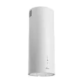 GURARI Inselhaube GCH I 385 36 WH Prime, Runde Insel Dunstabzugshaube 36 cm, Weiß, Deckenhaube, 1000m³/h, 4 Stufen,Display, LED Beleuchtung,Randabsaugung
