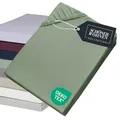 SCHÖNER WOHNEN Spannbettlaken 180x200cm Grün bis 200x200cm - Luxus Spannbetttuch aus Jersey-Baumwolle Öko-Tex Bed Sheets - für Matratzen bis 30 cm Steg hoch & Boxspringbett - Bettlaken King