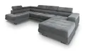 Masseno Ecksofa CASONE L-S mit Schlaffunktion U-Form, Sofa mit Bettkasten, Wohnzimmersofa, Couch, Soffa, Bettsofa, Couchgarnitur- Grau, Monolith 85