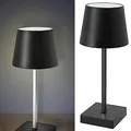 Cepewa Tischleuchte mit Touchfunktion | Nachttischlampe | Helligkeit regulierbar | Farbwechsel | warmweiß (1x Tischleuchte schwarz 26cm batteriebetrieben)