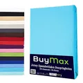 Buymax Wasserbett Spannbettlaken Stretch 180x200-200x220 cm für Wasserbetten und Boxspringbetten Bettbezug für Matratzen bis 35 cm Matratzenhöhe, Türkis
