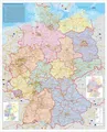 Orga-Karte Deutschland 1 : 750 000. Wandkarte Großformat ohne Metallstäbe Pla...