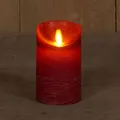 LED Echtwachskerze realistische Kerze viele Farben mit Timer flackender Docht Wachskerze Kerzen Batterie, Farbe:Weinrot, Größe:12.5 cm