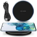 QI Induktive Ladestation 15W für Samsung Galaxy S25 S24 S23 S22 S21 Ladegerät - Schwarz/Weiß