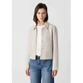 comma Funktionsjacke Indoor-Jacke Kurze Jacke aus Boiled Wool beige 44 EU