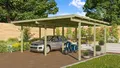 Karibu Doppelcarport »ECO 1« Variante A, kesseldruckimprägniert, BxT: 527x387 cm, 206 cm Einfahrtshöhe, aus Masivholz