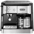 DeLonghi BCO 421.S Espressomaschine mit Siebträger Edelstahl, Schwarz Fassungsvermögen Tassen=10 Glaskanne, mit Filterkaffee-Funktion