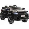 HOMCOM Kinder Elektroauto, SUV mit Fernbedienung, Musik, bis 5 km/h, Schwarz - Schwarz
