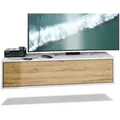 Vladon Lowboard, Eiche, Holzwerkstoff, 120x29x37 cm, Wohnzimmer, Wohnwände, Lowboards, Lowboards stehend
