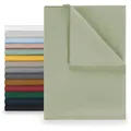 Blumtal Basic Bettlaken 180 x 275cm - Pflegeleichtes Betttuch aus weichem, gebürstetem Mikrofaser-Gewebe, ohne Gummizug, Light Olive Green - grün
