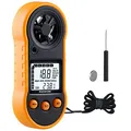 Digitaler Windmesser, Luftdurchflussmesser mit Windtemperaturwerkzeug -10 ° C ~ 45 ° C,Anemometer zur Messung der Luftstromgeschwindigkeit, Windmesser zum Segeln/Surfen/Angeln/Drachen - Gelb