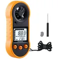 Digitaler Windmesser, Luftdurchflussmesser mit Windtemperaturwerkzeug 10 ° C ...