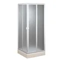 ECK-DUSCHKABINE 90x90 CM IN PVC CRILEX ACRYL MIT 2 ZENTRALEN GLEITTÜREN