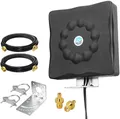 Maswell 5G Antenne Outdoor 2X2 MIMO | Bis zu 7,5 dBi Mobilfunk 600–8000 MHz Omni Cross Polarized 4G LTE UWB 5G NR Außenantenne mit WiFi 6E für Wohnmobil heim Rugged Router Modem | 2X SMA-Stecker & TS9