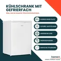 homeX Kühlschrank mit Gefrierfach klein, Mini Kühl-Gefrierkombination - 109 Liter, freistehend, weiß, CS1091E-W - Weiß