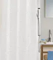 spirella Duschvorhang PORTO, Textil-Duschvorhang, 100% Polyester, wasserabweisend, Anti-Schimmel-Effekt, waschbar 40°, Farbe weiß, marmoriert, Größe 180 x 200 cm