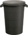 Abfalleimer mit Griffen Abfallbehälter Keden SMOOTH – Schwarz 80 Liter