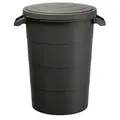 Keden Smooth Abfalleimer mit Deckel - Recycling 80 Liter Fassungsvermögen Wasserfangfass Schwarz