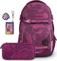 coocazoo Schulrucksack-Set Schulrucksack-Set PORTER Berry Bubbles Follow Me