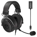 ENDORFY VIRO Plus USB, Gaming Over-Ear-Kopfhörer, Abnehmbares Mikrofon, USB 7.1-Soundkarte, Austauschbare Stoffohrpolster, Abnehmbares Kabel, 53 mm Treiber, EY1A001