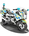 HECHT Polizei Elektro Motorrad für Kinder ab 3 Jahre | Lizenziertes BMW Design | 35 W Motor 3–6 km/h | Blaulicht, Sirene & Radio | Stützräder & 2 Seitenkoffer | Spielzeug bis 30 kg