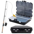 2PCS Fishing Tackle Box Plastic Fishing Tackle Professional Fishing Tackle St...