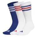 adidas Unisex 3STRIPES CUSHIONED SPORTSWEAR CREW SOCKS 3 PAIR PACK, white/mystery ink/pure ruby, 42-45