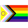 MOGADEE® Progress Pride Flag, Regenbogen Flagge, LGBTQ Flagge, 150x90cm, The Gay Flag mit 2 Messingösen, Kann Draußen Verwendet Werden, Weatherproof