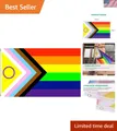 Fortschrittliche Pride Flagge, 150x90cm, Regenbogen LGBTQ Fahne, UV-beständig...