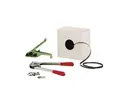Umreifungs-Set, PP-Band, Spanngerät, Verschlusszange, Band im Spenderkarton, Verschlusshülsen, Bandbreite 13 mm kaiserkraft