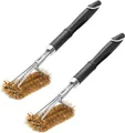 Grillfürst Premium Grillbürste Messingborsten 3-Fach Bürstenkopf Griff 45cm 2 St