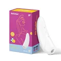 Satisfyer 'Curvy 1 Connect App' Klitoris-Sauger 13,5 cm | Druckwellen-Vibrator Sex-Spielzeug für Sie | Klitoris-Stimulation leise & stark | Auflegevibrator mit Vibrationen und App | Farbe: weiß