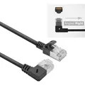 ACT Schwarz 0,15 m U/FTP CAT6A LSZH Slimline Patchkabel mit RJ45-Steckern 90° gewinkelt rechts auf (U/FTP, CAT6a, 0.15 m) (DA2930)