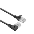 ACT CAT6A Netzwerkkabel 90° gewinkelt, U/FTP LSZH LAN Kabel Dünn 3.6mm Slimline, Flexibles Ethernet Kabel mit RJ45 Stecker, für den Einsatz in Datenzentren, 0.15 Meter, Nach rechts DA2930