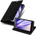 Cadorabo Hülle kompatibel mit Sony Xperia Z3 aus Premium Kunst Leder Flip Klappbare Stoßfeste Magnetische [Standfunktion] [Kartenfächern] Cover Hülle für Sony Xperia Z3 Tasche in Schwarz