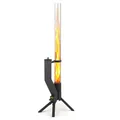 GARDENFLARE Feuerrohr Klassik – Edelstahl Feuersäule und Pelletfackel für Tolles Ambiente Feuer – Rauchfreie Feuerschale Alternative für Terrasse und Garten (Schwarz Pulverbeschichtet)
