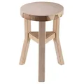 IDIMEX Sitzhocker ZAHORA geölt, Blumenhocker aus Paulownia Holz, Beistell Hocker ist naturbelassen, Pflanzenhocker rund mit Querbalken