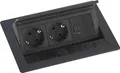 Evoline Flip Top Push S Einbausteckdose 2-fach mit USB A & USB C Charger, 230V - 3500W, schwarz