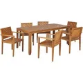 Beliani Gartentisch Set BARATTI Heller Holzfarbton