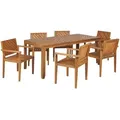 Beliani Gartenmöbel, Hellbraun, Holz, 6-Sitzer, Loungemöbel, Gartenlounge-Sets