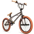 bergsteiger BMX-Rad Halifax 20 Zoll, 360° Rotor-System, Freestyle, Mädchen, Jungen, 1 Gang, U-Bremse silberfarben