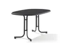 Sieger 252/G Boulevard-Klapptisch mit mecalit-Pro-Platte 140 x 90 cm, Stahlrohrgestell eisengrau, Tischplatte Schieferdekor anthrazit