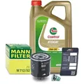 Mann-filter Ölfilter+Schraube+5 L Castrol 5W-30 LL [Hersteller-Nr. 10492037] für Audi, Skoda, Seat, VW
